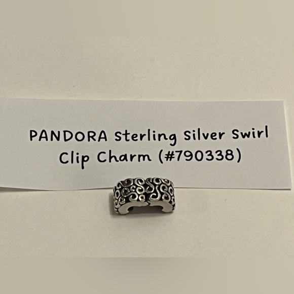 PANDORA Sterling Silver Swirl Clip Charm - Picture 3 of 5